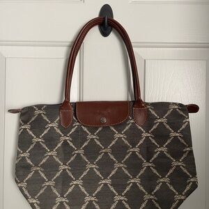Longchamp Brown and Gray Tote Bag
